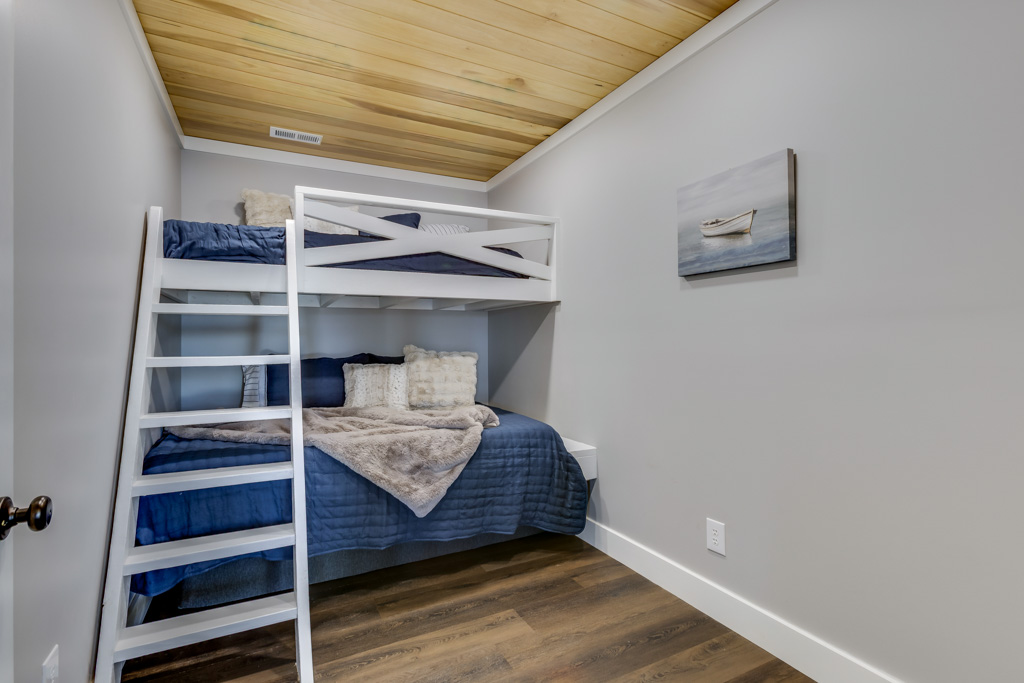 Basement bedroom with bunk beds